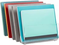 Mind Reader A5CFILE-CLR 5 Compartment Vertical Holder, Acrylic, Folder, Desktop File Sorter Organizer, Clear