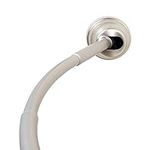 Zenna Home Rustproof Curved Stall-Sized Shower Curtain Rod for Small Shower Stall Spaces, 32” - 40” (Not for Standard Shower Sizes), Shower Rod Has Choice of Tension or Permanent Mount, Brushed Nickel