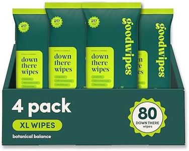 goodwipes Down There Wipes - Flushable Feminine Wipes for Women, pH Balanced for Sensitive Skin, Septic Safe, Feminine Hygiene Essentials, Travel Size - Botanical Balance, 80 Count (4 Packs of 20)