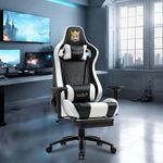 Dr Luxur® Colossus Ergonomic Gaming Office Chair for Work from Home with Lumbar Support, PU Leather, with Footrest, Removable Neck, 4D Arm Rest, and Multi Position Locking Mechanism (Colossus Black)