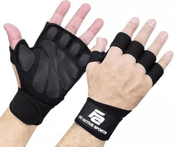 Fit Active Sports Weight Lifting Workout Gloves with Built-in Wrist Wraps for Men and Women - Great for Gym Fitness, Cross Training, Hand Support & Weightlifting