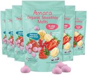 Amara Smoothie Melts - Mixed Red Berries - Baby Snacks Made With Fruits and Vegetables - Healthy Toddler Snacks For Your Kids Lunch Box - Organic Plant Based Yogurt Melts - 6 Resealable Bags