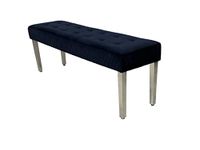 ASR INTERIORS Majestic Bench Plush Velvet Upholstered 3 Seater Benches |Living Room Bench Seat Velvet Bench Seat Luxury Tufted | Footstool Ottoman for Living Room Bedroom & Office (Black)