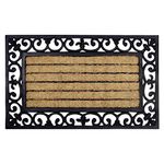 HOKIPO Outdoor Rubber Coir Grill Doormat, Rectangle, 45x75 cm (IN-501)