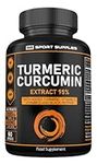 Turmeric Curcumin 95% Supplement and Black Pepper Capsules High Strength - 20,000mg of Tumeric Powder is Used to Extract 400mg of Curcumin Per Capsule- Added Vitamin D3-2,000IU and Vitamin C