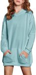 Arshiner Girls Hoodies Kids Long Pullover Hooded Sweatshirt Long hoodies for Girl Hoodie Dress with Pockets Green Sweatshirt 5T Girls Sweatshirt Light Green