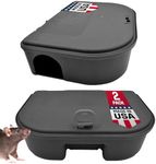 Exterminators Choice - Mice Bait Station - Includes Two Small Bait Station and One Key - Heavy Duty Bait Box for Mice and Other Pests - Durable and Discreet