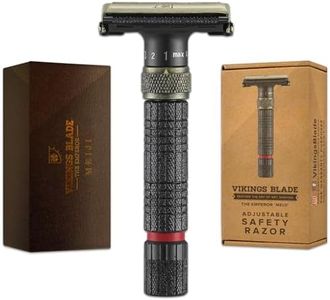 VIKINGS BLADE Adjustable Double Edge Safety Razor + Luxury Case. Smooth, Reusable, Eco-Friendly (The Emperor “Meiji”)