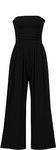 Addkaka Womens Summer Jumpsuit Casual Comfy Wide Leg Pants Overalls Maxi Loose Romper with Pockets Pure Black Medium