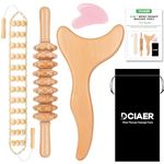 DCIAER 4 In 1 Wood Therapy Massage Tool Lymphatic Drainage Massager Kit - Maderoterapia Kit - For Gua Sha Massage, Anti Cellulite, Body Sculpting, Get Rid Of Cellulite