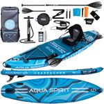 Aqua Spirit Barracuda ISUP/Kayak Inflatable Stand Up Paddle Board 2024 | 10'6x32”x6” | Complete Conversion Kit with Paddle, Backpack and more accessories | Adult Beginner/Expert | 2 Year Warranty