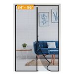 Magnetic Screen Door 34 x 96, Reinforced Fiberglass Mosquito Net Curtain for Walk Through Door Fit Doors Size Up to 34"W x 96"H Max