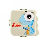 Wosta Lunch Box, Cartoon Lunch Box with Leak Proof Lid and Reusable Steel Spoon & Sauce Containers Ideal for Men, Women’s and Kids School, Office and Travel. (Grey - Dinosaur Design)