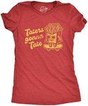 Womens Taters Gonna Tate Tshirt Funny French Fries Skateboarding Graphic Tee Funny Womens T Shirts Funny Food T Shirt Women's Novelty T Shirts Red XL