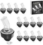 Esatto Pourer with Screen, 12 Pieces - Premium Quality Liquor Dispenser Pour Spouts with Built-in Filter for Smooth Pouring - Pour Spouts Ideal for Bartenders, Home Bars, and Parties