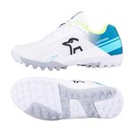 Kookaburra Unisex Kids Kc 5.0 Rubber Soled Cricket Shoe, White Teal, Size 2 EU