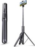 Sensyne 68" Phone Tripod & Selfie Stick, Lightweight All in One Phone Tripod Integrated with Wireless Remote Compatible with All Cell Phones for Selfie/Video Recording/Photo/Live Stream/Vlog（Black）