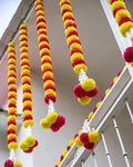 Marubhumi of 5 Feet Long Strands Artificial Marigold Flower Garlands Gulchadi for Diwali Decor, Traditional Indian Decor, Marigold Garland for Decoration, Diwali Decorations for Home Christmas - 5 PCS