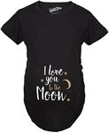 Maternity I Love You to The Moon Cute Maternity Shirts Announce Pregnancy Shirt Fun Funny Graphic Maternity Tee Funny Space T Shirt Funny Maternity Shirts Black XXL