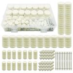 Woohome 200 PCS Felt Polishing Buffing Wheels with Shaft 3 Style Polishing Bits Kit Polishing Buffing Wheels Wool Felt Mandrel Mounted Grinding Polishing for Rotary Tool