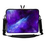 Meffort Inc 17 17.3 inch Neoprene Laptop Sleeve Bag Carrying Case with Hidden Handle and Adjustable Shoulder Strap - Galaxy Universe