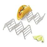 2LB Depot Taco Holder, Taco Stand, Taco Rack, Premium 18/8 Stainless Steel, Taco Holders Hold 2 or 3 Hard or Soft Shell Tacos, Set of Two