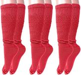 AWS/American MadeLightweight Slouch Socks 3 PAIRS Shoe Size 5-10 (Fuschia)