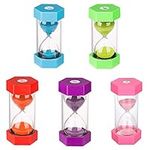 Hourglass Kids Hourglass Timer Hourglass Set Colorful Sand Clock Kitchen Timer Time Management Includes 1 Minute, 3, 5, 10, and 30 Minutes(5 Pieces)…