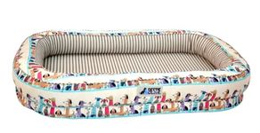 Bestie Extra Large Size Orthopedic Oval Dog Bed Paris Fashion Week 48 X 32 X 8 Inches for Dogs with Removable Washable Cover- Joint Support, Comfort, Non-Slip Bottom, Indoor/Outdoor- Cream