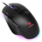 EvoFox Phantom 2 High Performance Gaming Mouse with 8 Fully Programmable Buttons|1000Hz Polling Rate | Ultra-responsive 7000 FPS | Gaming Grade 12800 DPI | 10 Million clicks | RGB Lights with Music sync Mode, Windows Software | Black