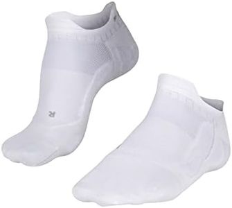 FALKE Men's GO5 Invisible Golf Socks, Breathable Quick Dry, No Show Length, Light Cushion, Ultra Lightweight, White (White 2000), 6.5-8.5, 1 Pair