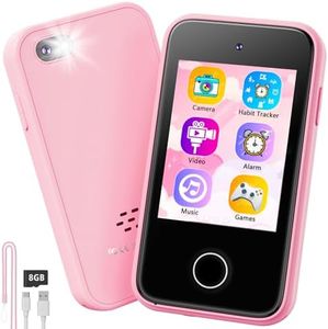 shiningstone Kids Toddler Toy Phone for Girls Boys Age 3-6, MP3 Music Player with Dual Camera, Kids Phone for Girls 3 4 5 6 7 Year Old, Best Christmas Birthday Gifts for Kids(Pink)