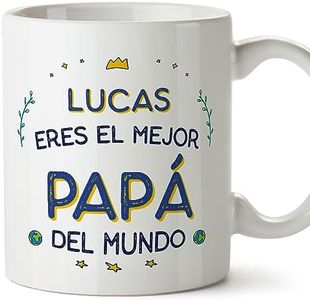 MUGFFINS Tazas Personalizadas para PADRE/PAPÁ - En Español - Mejor del Mundo - 11 oz / 330 ml - Regalo personalizable original y divertido