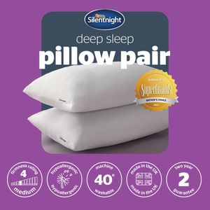 Silentnight Deep Sleep Pillows 2-Pack – Soft Support Bedding