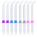 8 Pieces Flosser Replacement Tips for Waterpik Water Flosser, High-Pressure Water Flosser Tip Replacement, Compatible with Waterpik Oral Irrigator & Dental Flosser, Orthodontic Tips, 4 Colors