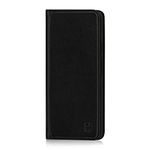 32nd Classic Series - Real Leather Book Wallet Flip Case Cover For Google Pixel 3A, Real Leather Design With Card Slot, Magnetic Closure and Built In Stand - Black