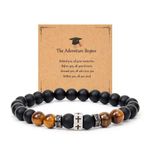 luwrevc Graduation Gifts for Him Boys Men, Class of 2024 Inspirational Bracelet Graduation Gift with Card, Grad Gifts for High School College Boyfriend Son Classmates Friend