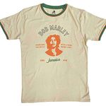 Bob Marley Ringer T Shirt Thing Called Love Official Mens Sand L