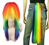 Free Hair Cap+ For Kids And Adults My Little Pony Rainbow Dash Cosplay Costume Wig Tail Ponytail Multi Color Synthetic Party Wig Tail Cosplay Convention Event Wigs
