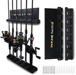 Topline Tackle 2 Set Vertical Fishing Rod Holders for Garage, Wall Mounted Fishing Pole Holders, Fishing Rod Rack for Storage 12 Rods