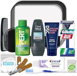 Convenience Kits International Men’s Super Deluxe, 16-Piece Kit with Travel Size TSA Compliant Essentials in Reusable Zippered Toiletry Bag