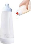 Pancake Batter Mixer Hand Crank Batter Mixing Bottle Batter Dispenser jam Squeeze Bottle Egg Mixing Bottle (White)