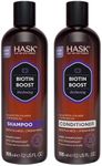HASK Biotin Boost Thickening Shampoo and Conditioner Set for all hair types, color safe, gluten-free, sulfate-free, paraben-free - 12 Fl Oz each