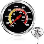 Hiorucet BBQ Grill Thermometer Temperature Gauge Smoker Thermometer Charcoal Grill Pit Heat Indicator for Meat Cooking Beef Pork Lamb, 2 3/8 Inch Smoker Temperature Gauge.