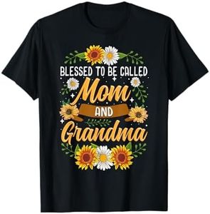 Blessed To Be Called Mom And Grandma Shirt Cute Sunflower T-Shirt