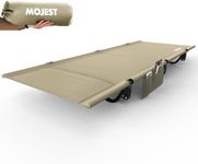 Mojest Ultralight Camping Cot for Adults, Portable Folding Camping Bed, Supports 350 lbs - Lightweight for Travel, Camping, Hiking, Backpacking, Mountaineering, Light Brown