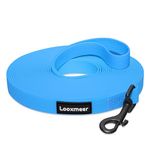 Looxmeer Dog Training Lead, 7M(23ft) Strong Extra Long Dog Lead for Small Medium Large Dog with Padded Handle & Storage Bag, Waterproof Dog Leash for Recall Tracking Hiking Hunting Obedience, Blue