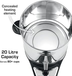 Swan 20L Tea Urn – Stainless Steel Hot Water Dispenser