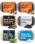 O Naturals Moisturizing Soap Bars - Natural Soap Bar, Organic Soap - Body Soap Bars, Face Soap & Hand Soap - Shower Soap, Body Wash Bar - Stocking Stuffers for Adults (6 pieces, Black Soap)