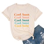 KNEYATTA Aunt Shirts Women Cute Aunt Gifts Tee Shirt Short Sleeve Casual Tops, As Show, Medium